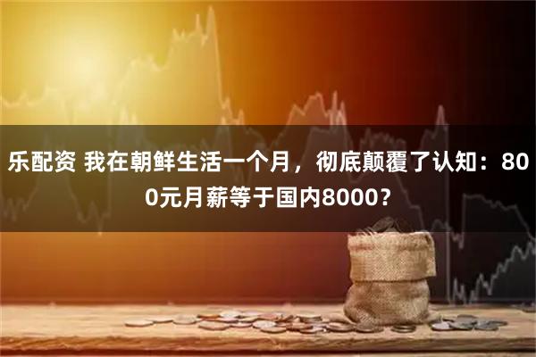 乐配资 我在朝鲜生活一个月，彻底颠覆了认知：800元月薪等于国内8000？