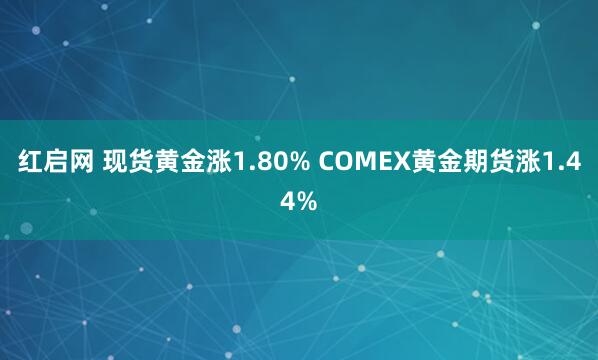 红启网 现货黄金涨1.80% COMEX黄金期货涨1.44%