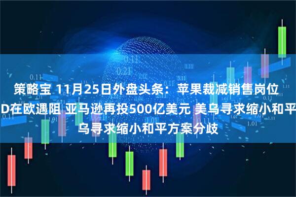 策略宝 11月25日外盘头条：苹果裁减销售岗位 特斯拉FSD在欧遇阻 亚马逊再投500亿美元 美乌寻求缩小和平方案分歧